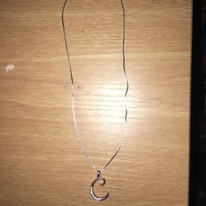 Silver C necklace
